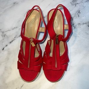Red Michael Kors Wedges